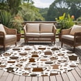 thumbnail image 4 of Round Area Rugs Collection 8 Ft, Coffee Beans Non-Slip Residential Carpet, Funny Cartoon Brown Cake Hot Chocolate Cup Indoor Crawling Mats Runner Rugs for Living Room/Dining Room/Bedroom, 4 of 8