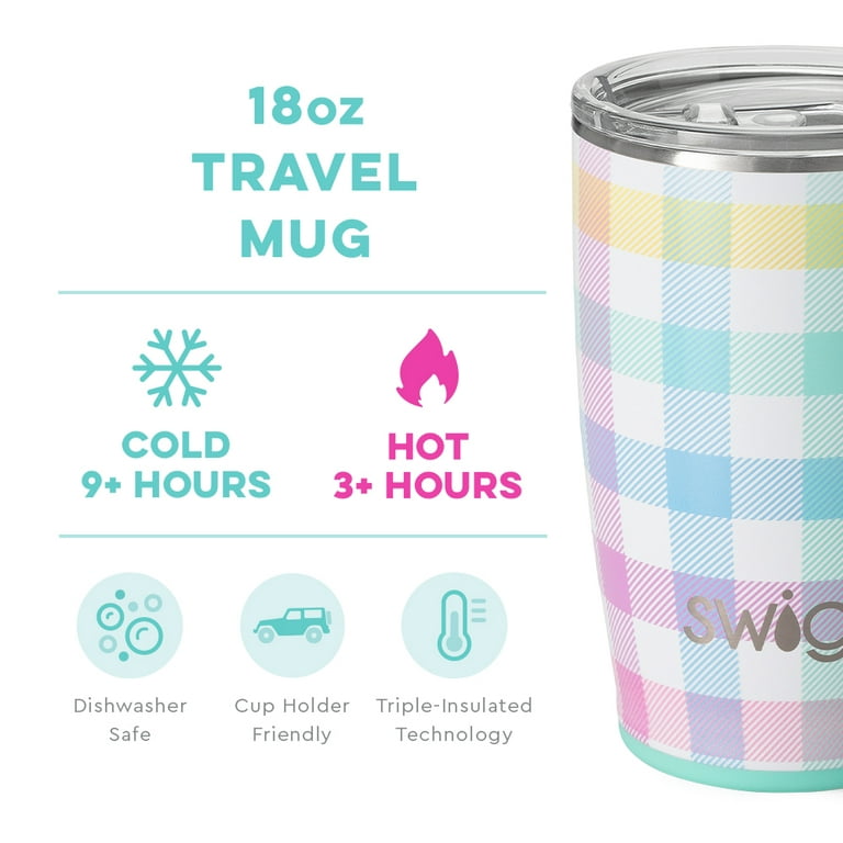  Swig 18oz Travel Mug, Insulated Tumbler with Handle and Lid, Cup  Holder Friendly, Dishwasher Safe, Stainless Steel Insulated Coffee Mug with  Lid and Handle (A Party Animal) : Home & Kitchen