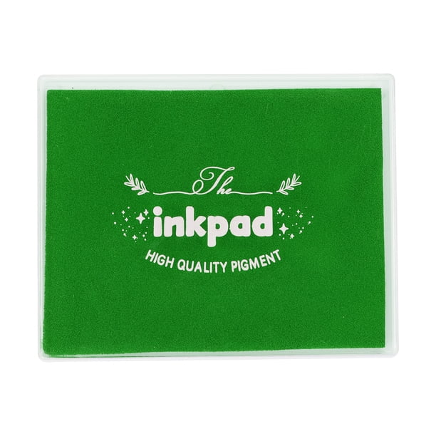 Uxcell 5x4" Almohadilla de Tinta para Manualidades, Almohadilla de Tinta Lavable para Sellos de Goma, Creación de Tarjetas, Álbum de Recortes, Huellas Dactilares, Huellas de Manos, Verde