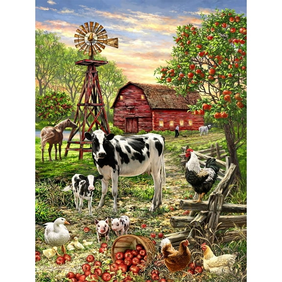Springbok 500 Piece Barnyard Animals Jigsaw Puzzle for Adults - Made in USA