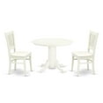 thumbnail image 2 of East West Furniture Shelton 3-piece Dining Set with Slatted Back in Linen White, 2 of 10