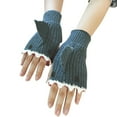 thumbnail image 3 of CUZIBR Gloves Adorable Cartoon Thermal Half Finger Knitted Mittens Animal Shark Pattern Fingerless Gloves For Running Driving Hiking, 3 of 3