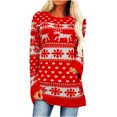 thumbnail image 1 of Camisas Navideñas Para Mujer Tops de Manga Larga Casual Elk Muñeco de Nieve Impreso Jersey O-Cuello Blusa Odeerbi ODB209451, 1 of 5