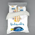 thumbnail image 2 of Ambesonne Watercolor Bedding Set 3 Pcs, Pacific Tang Fish, Twin, Yellow, 2 of 3