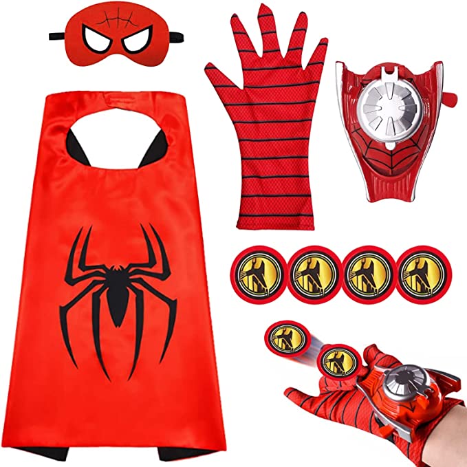 Spiderman Cape and Mask Heroes Satin Capes and Masks for Dress Up