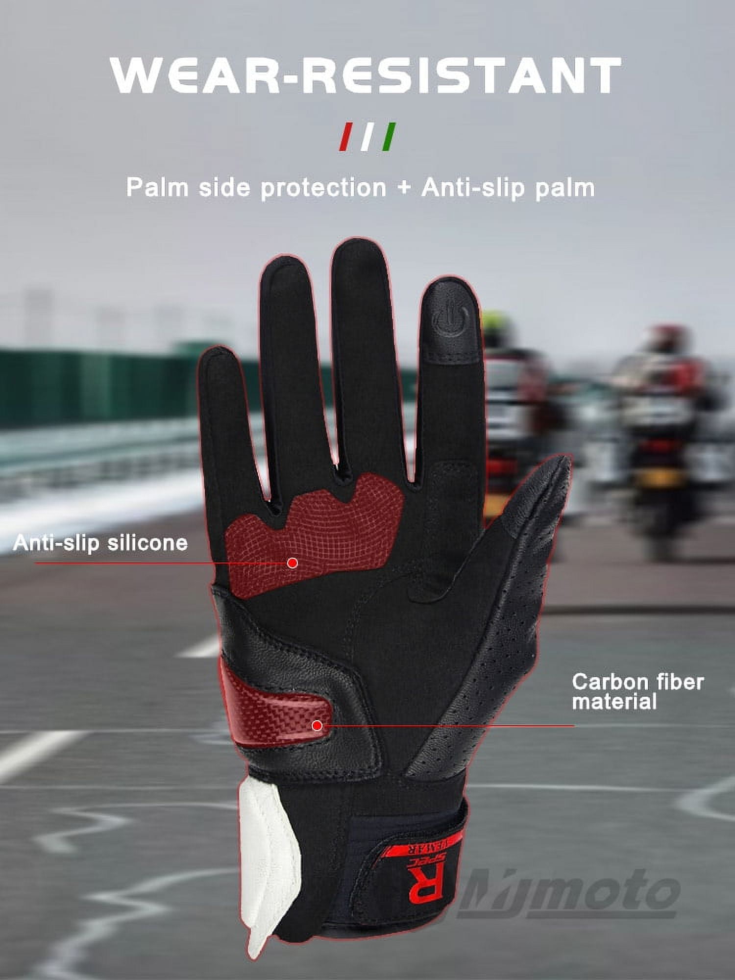 VEMAR Retro Leather Motorcycle Gloves Touchscreen Motocross Glove Full Protection Motorbike Cycling Glove Comfortable Breathable