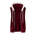 thumbnail image 5 of XIAfhje Womens Fuzzy Sherpa Fleece Jacket Lightweight Vest Fleece Gilet Winter Warm Fluffy Waistcoat Coat Lightweight Cozy Hooded Gilets Soft Jacket Full Zip Jackets Outwear with Pockets, 5 of 5