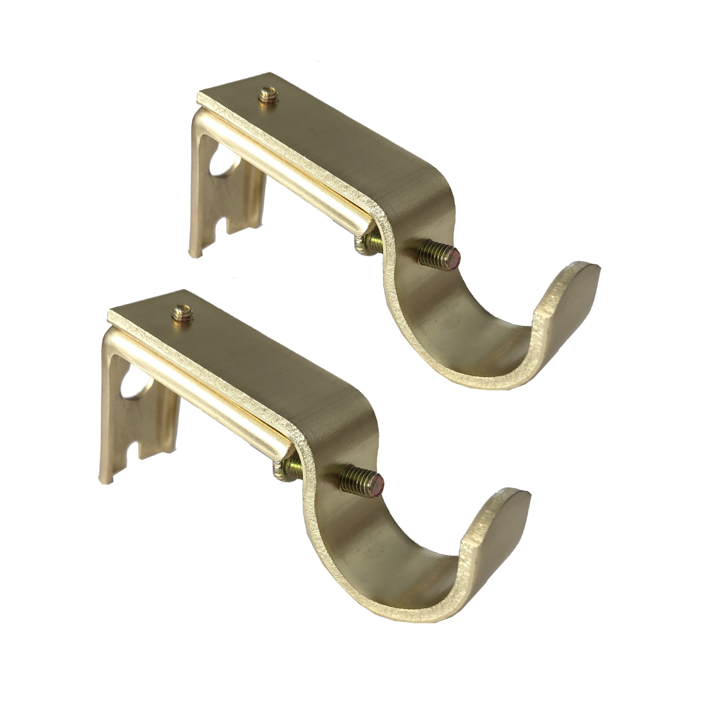 Curtain or closet clothes hanger rod mounting brackets 1-3/8" rod Brass Plated 