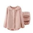 thumbnail image 4 of Elainilye Fashion Women Pajama Sets Casual Winter Fleece Loungewear Long Sleeve Nightwear Two Piece Sets Homewear,Pink, 4 of 9