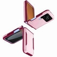 thumbnail image 7 of Dteck Case For Samsung Galaxy Z Flip 4 5G, Shockproof Folding Heavy Duty Rugged Protective Phone Case Cover Soft TPU Bumper, Pink+Rose, 7 of 7