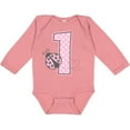 thumbnail image 3 of Inktastic Pink Ladybug 1st Birthday Girls Long Sleeve Baby Bodysuit, 3 of 5