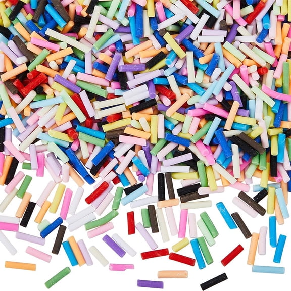 180G 18 Colors Polymer Clay Fillers Candy Sprinkles Bulk Colorful Column Imitation Sugar Mini Decorations Filler Craft Sprinkle for Nail Art Cake Phone Case DIY Crafts Accessories colorful