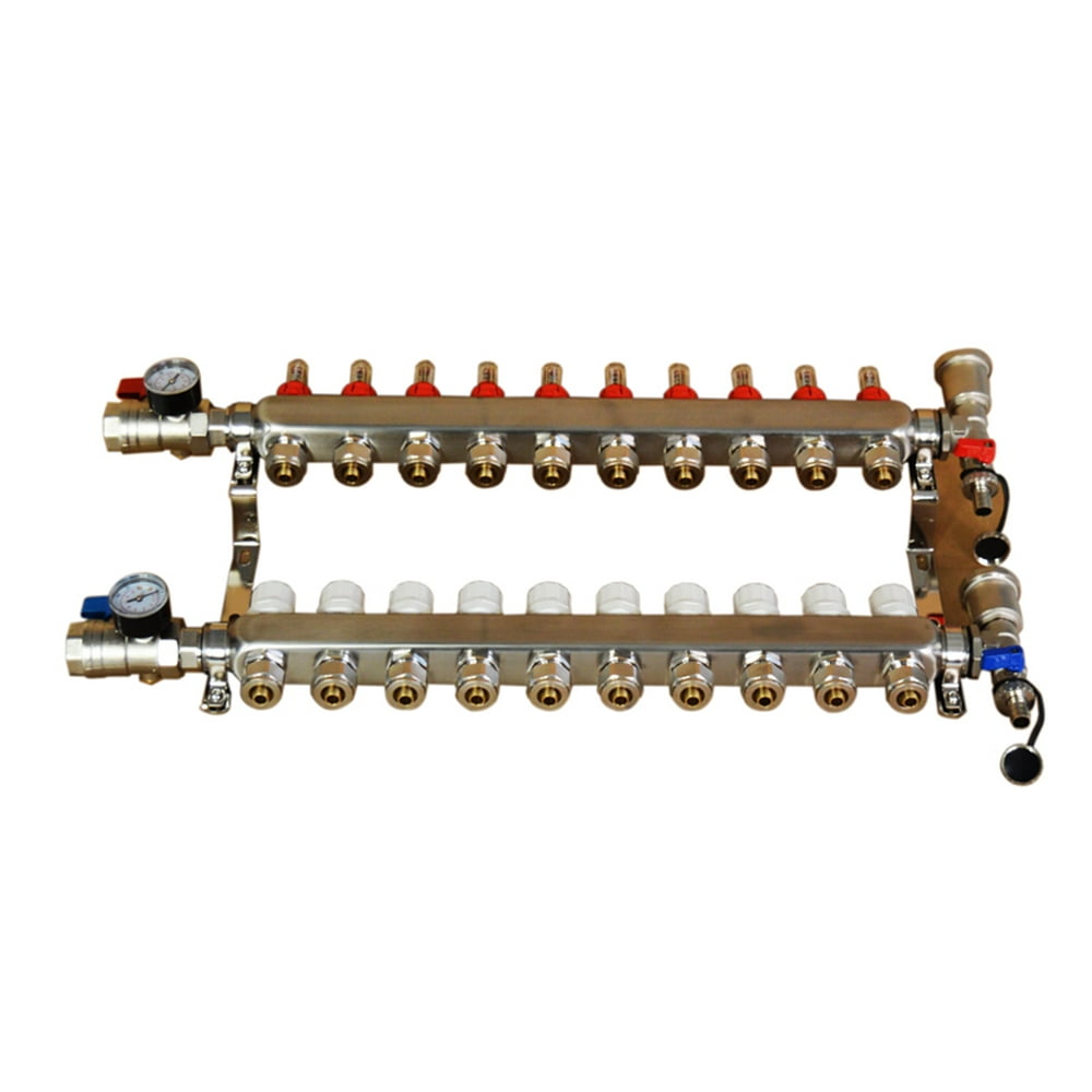 TECHTONGDA 10Branch PEX Radiant Floor Heating Manifold Set 1/2" Floor