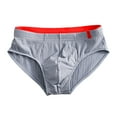 thumbnail image 2 of zeranth Men Briefs Mid Waist Elastic Soft Breathable Anti-septic U Convex Striped Solid Color Casual Men Underpants Underwear, 2 of 7