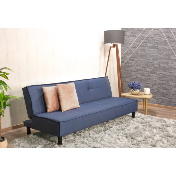 Sofa Cama M & E MUEBLES TOMM 3 posiciones individual azul denim