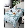 thumbnail image 6 of Coastal Seahorse Table Cloth, Ocean Nautical Starfish Seashells Coral Waterproof Tablecloth for Rectangle Tables, Reusable Washable Fabric Table Cover for Restaurant Kitchen Dining Tables 54"x108", 6 of 6