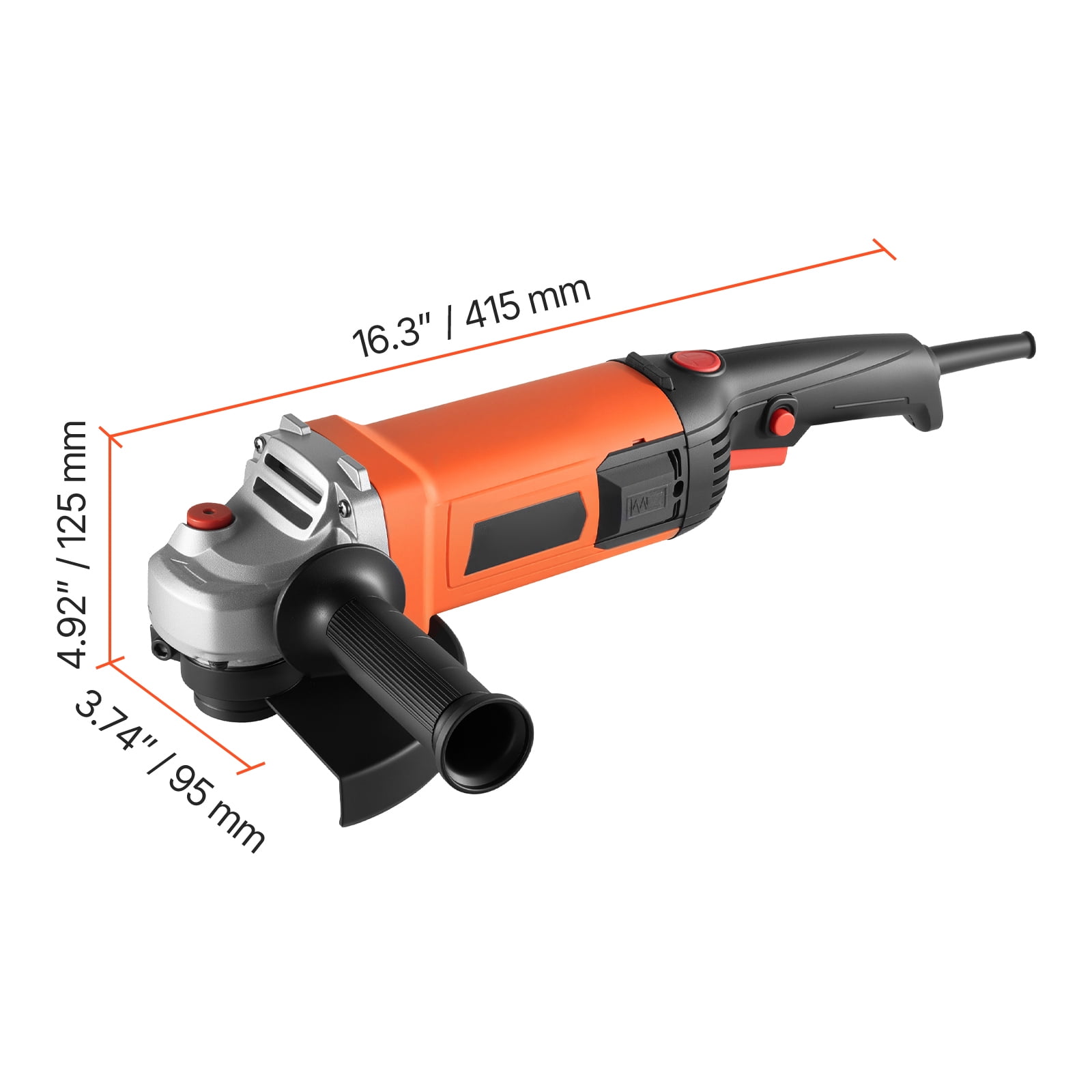 KFFKFF 7" Electric Angle Grinder, 13-Amp High-Speed Power Tool, 8500RPM Corded Grinder with 270° Adjustable Dust Shield for Metal Work, Cutting, and Rust Removal (Disc Not Included)