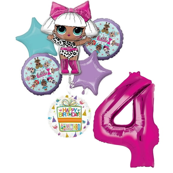LOL Surprise Party Supplies 4th Birthday Balloon Bouquet Decorations