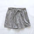 thumbnail image 2 of QSAWXQZ Women's Star Print Lounge Shorts Elastic Waist Drawstring Pajama Trunks Soft Sleep Bottoms with Pockets Gray XL, 2 of 3