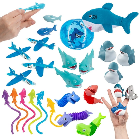 Fun Express Bulk 204 Pieces Shark Novelty Toy & Handout Assortment