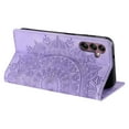 thumbnail image 4 of SaniMore for Samsung Galaxy A15 Case, PU Leather Embosed Mandala Flower Wallet Protective Phone Cover Card Slots Pocket Purse Women Men Kickstand Vintage Shockproof Anti-fall Shell, Purple, 4 of 8