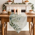 thumbnail image 3 of Table Runners 60 Inches Long, Sage Green Cotton Linen Kitchen Dining Coffee Table Runner for Party Home Decor, Eucalyptus Leaves Tabletop Dresser Scarves Runner Decor 13x60 Inch, 3 of 9