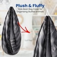 thumbnail image 3 of Cheer Collection Faux Fur Bean Bag and Stuffed Animal Storage Case, Gray, 3 of 5