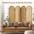 thumbnail image 4 of Aletheiawu 4 Panel Rattan Room Divider, Folding Privacy Screens, No Installation, Light Brown, 4 of 8