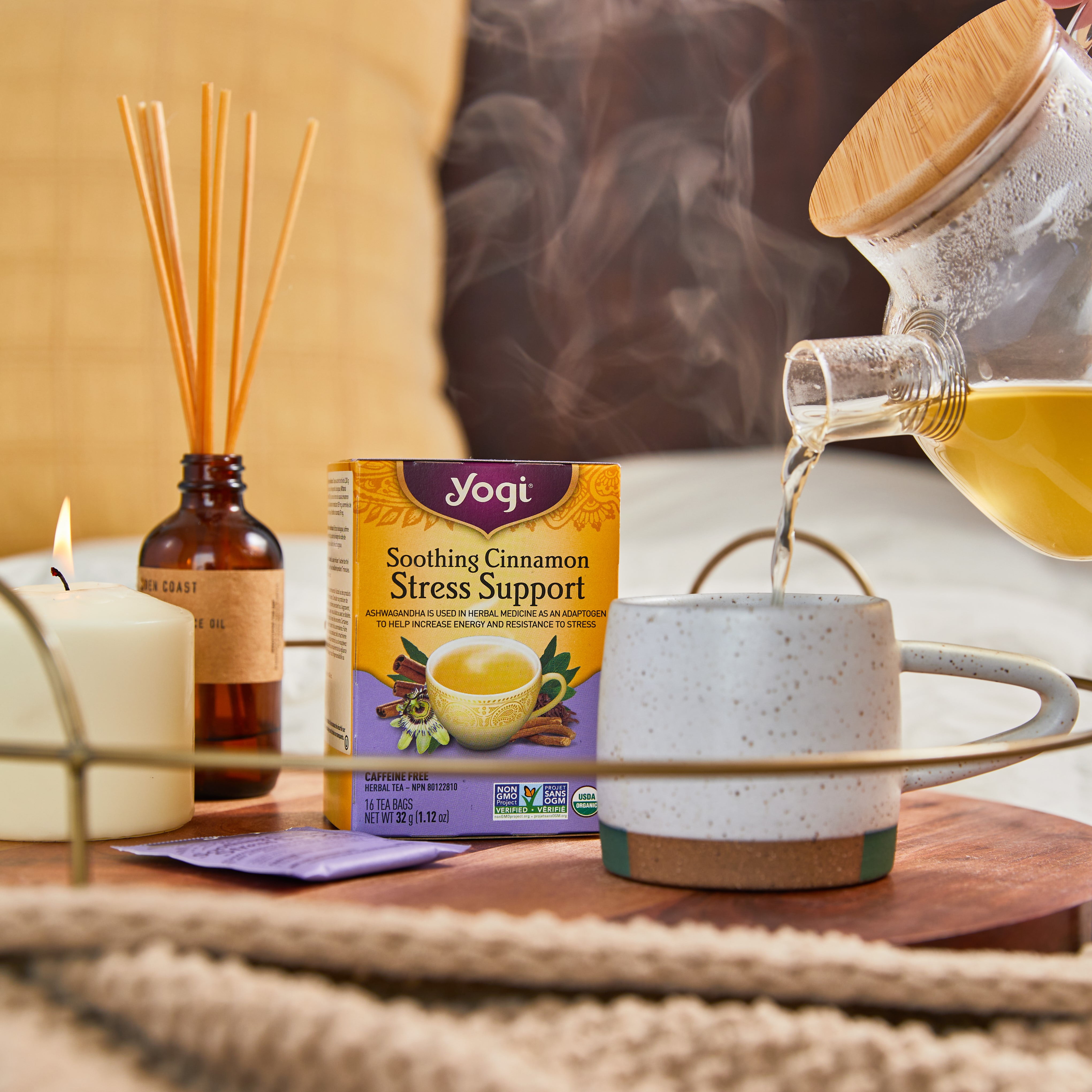 Yogi Soothing Cinnamon Stress Support, Caffeine-Free Herbal Tea Bags, - 16 Count