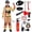 Orange, variant on Halloween Kids Fireman Costume, Firefighter Costume for Boys Toddler Halloween Party Dress Up 3-7 Years