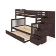 thumbnail image 5 of Bedz King Stairway Bunk Beds Twin over Full with 4 Drawers in the Steps and a Twin Trundle, Dark Cherry, 5 of 9