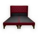 thumbnail image 1 of Cama de 2 plazas con respaldo y bases divididas en color burdeos, 1 of 1