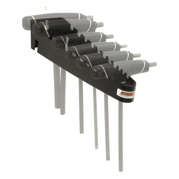 Extreme Max 5001.6715 Wall-Mount Aluminum T-Handle Wrench Holder for Enclosed Race Trailer, Shop, Garage, Storage - Holds 9 T-Handle Wrenches, Black