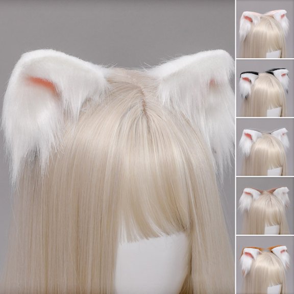 Skymirror 1 Pair Japanese Style Sweet Exquisite Hair Pins Cute Plush Cats Ears Decor Hair Barrettes Cosplay Props