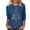 Blue, variant on Plus Size Summer Clothes for Women Christmas Tree 3/ 4 Length Sleeve Round Neck Tshirts Tops Womens Size Small Shirt Athletic Long Sleeve Shirt Long Sleep Utility Short underneath Grey 3XL