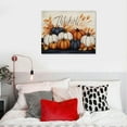 thumbnail image 5 of ERAPDAUR  Autumn Farm Pumpkin Harvest with Thankful Phrase Wall Plaque Art  16x12in, 5 of 6