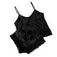 thumbnail image 2 of SELONE Lingerie Set for Women Pajamas for Women Satin with Shorts Sleeveless Cami 2 Piece Set Bra sole Sling Tops Shorts Pajamas Two Piece Set for Valentines Day Anniversary Wedding Honeymoon Black M, 2 of 5