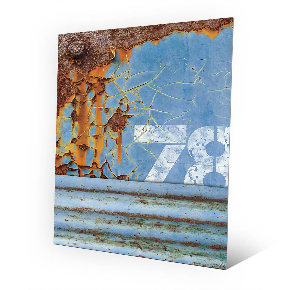 Stacked Rustys Blue 16" x 20" Metal Wall Art