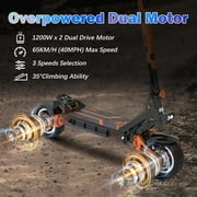 KUKIRIN G3 Pro Electric Scooter for Adults, Dual 1200W Powerful Motor, 40Mph Top Speed, 49 Miles Max Range, 52V/23AH Large Battery Capacity,Dual Hydraulic Disc Brakes System Folding Electric Scooter