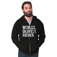 thumbnail image 4 of Worlds Okayest Father Funny Dad Gift Zip Hoodie Sweatshirt Men Brisco Brands S, 4 of 5