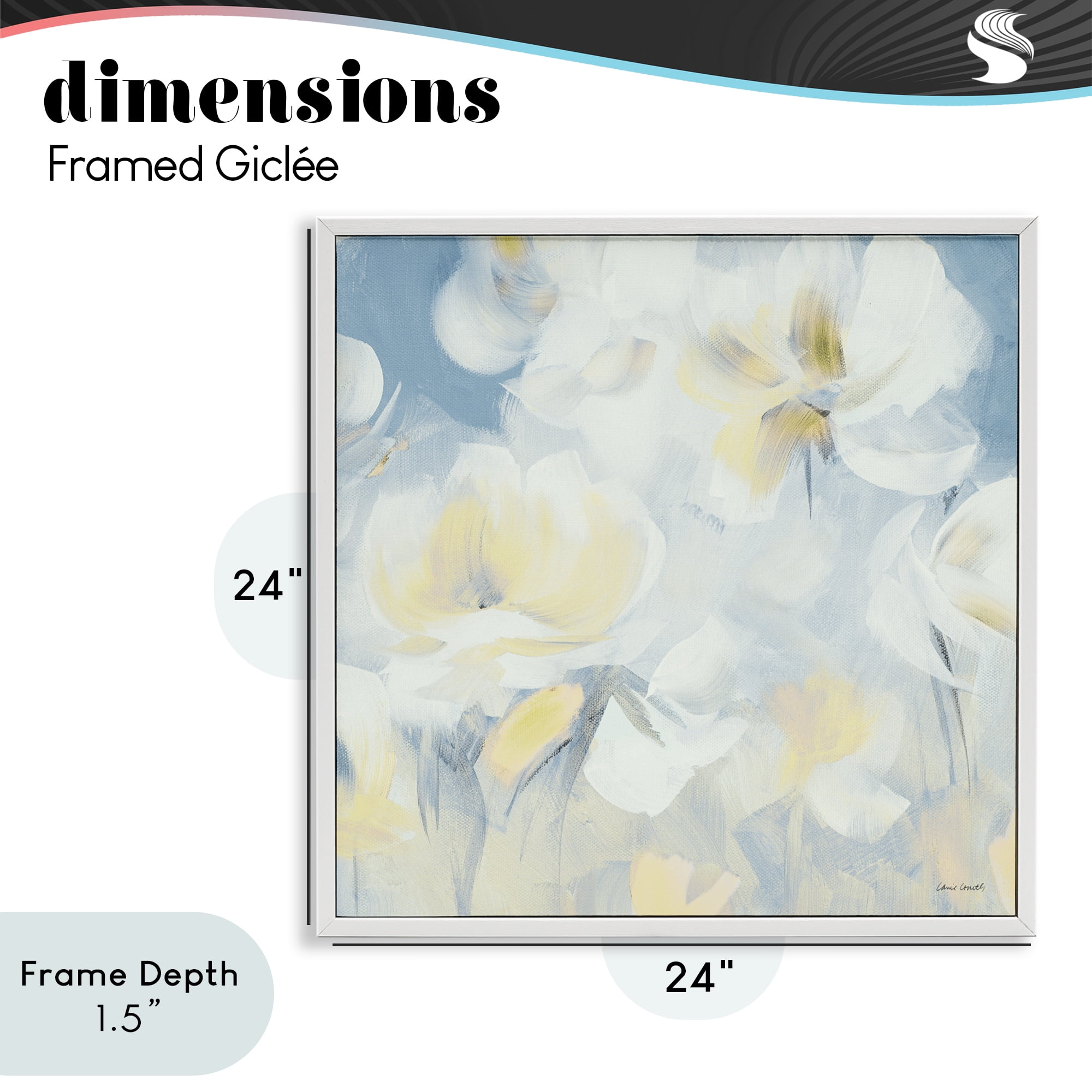 Stupell Industries Soft & Gentle Flower Field White Framed Giclee Art, design by Lanie Loreth
