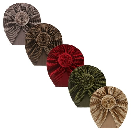 

Relanfenk Baby Hats Toddler Kids Girls Solid Turban Knotted Beanie Headwear Accessories 5PC Hat