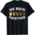 thumbnail image 2 of 100% Cotton Funny We Rock Together Rocker Skeleton Hand T-Shirt, 2 of 5