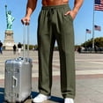 thumbnail image 5 of Men's Relaxed Fit Straight Leg Jogger Pants with Soft Knit Fabric and Elastic Waistband, Versatile Casual & Business Athletic Trousers for Work or Sport,Army Green,L, 5 of 7