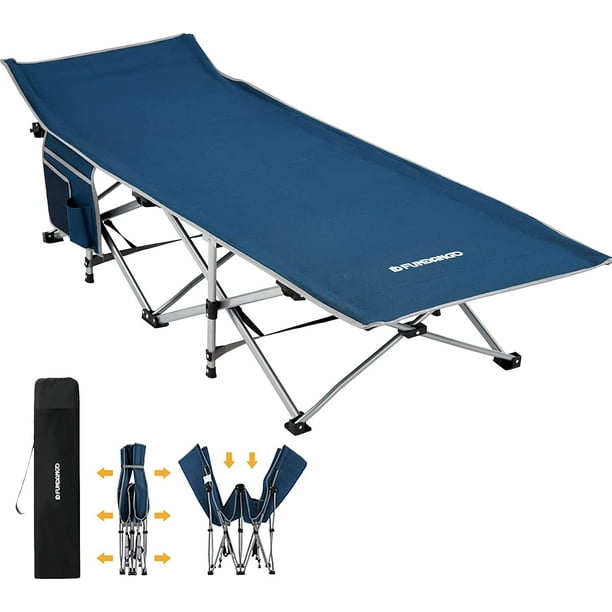 FUNDANGO Folding Camping Cot Oversized Heavy Duty Outdoor Sleeping Cots