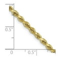 thumbnail image 2 of 10k Yellow Gold Solid 2.75mm Sparkle Cut Rope Chain 8 Inch Lobster Claw - Identification Bracelet for Women and Men, 2 of 2