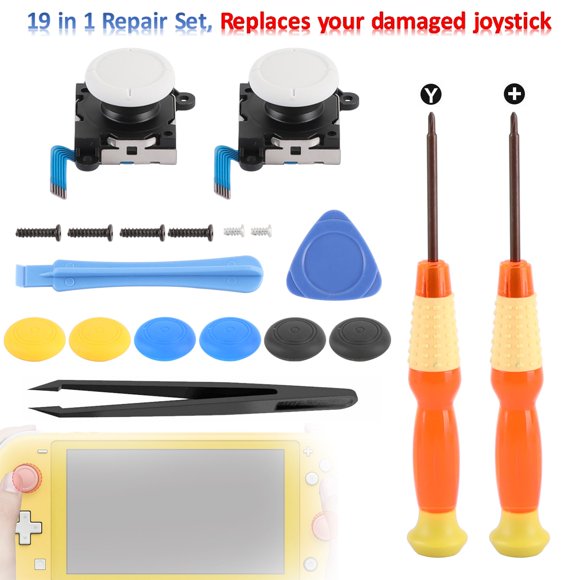 Ensemble de Réparation 19 en 1 avec Capteur Analogique 3d + Outil pour Joystick Switch Lite