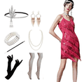 thumbnail image 2 of Vestidos de cosplay de los años 20 para mujer, vestidos con borlas y tirantes, vestidos de fiesta de cóctel con flecos, vestidos estilo flapper con accesorios para la diadema, 2 of 5