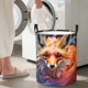 thumbnail image 5 of Fotbe Color Splash Fox Portrait Cesto de Ropa con Asas, Cesto Impermeable de Gran Capacidad, Bolsa de Lavado para Dormitorio, Cesto de Ropa con Ruedas y Asas-Medium, 5 of 6