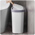 thumbnail image 2 of WRKEKC ‌Corner Push-type Trash Can for Household Use‌ - Suitable for Kitchen & Bathroom, Made of Plastic, Strong & Reliable, Odor-sealed Design, Space-saving Narrow Design, Available in Gray Color, 2 of 6